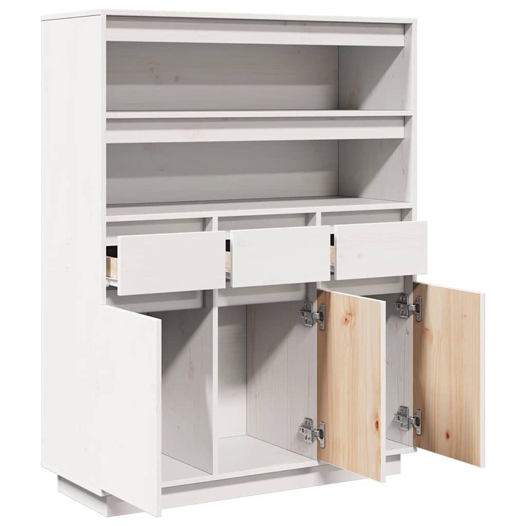 Hoge Kast Grenenhout Wit - 35% Korting