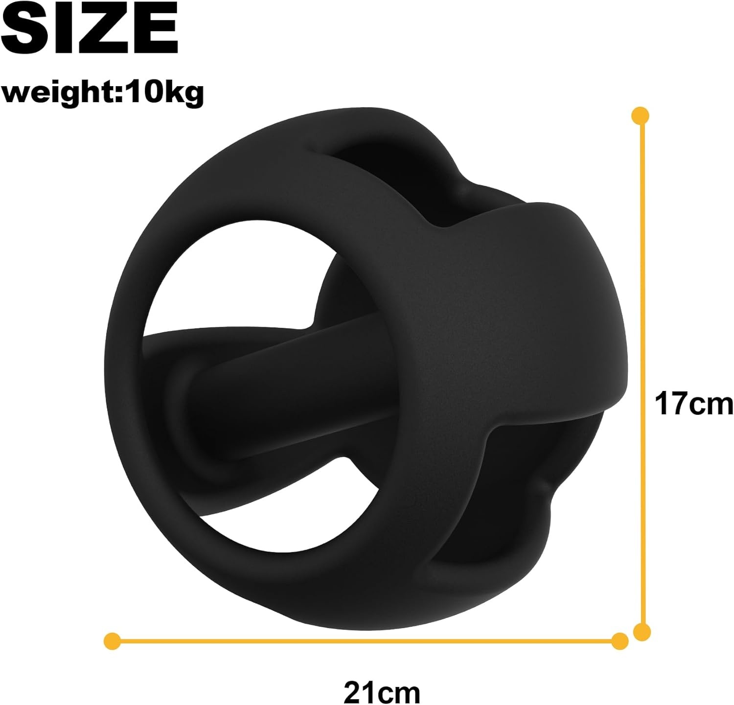 Spherebell 10KG Zwart - Gewrichtsvriendelijk & Grip Kracht