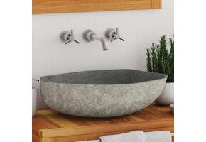 Ovale Riviersteen Wastafel (45-53x34-41 cm) - 35% Korting