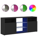Zwart TV-meubel met LED, 120cm - 63% Korting!
