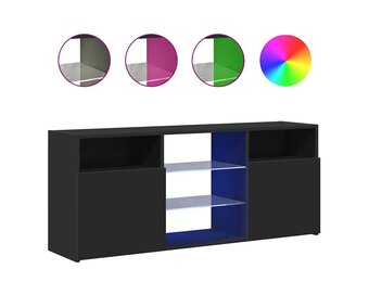 Zwart TV-meubel met LED, 120cm - 63% Korting!