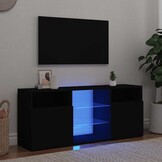 Zwart TV-meubel met LED, 120cm - 63% Korting!