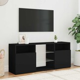 Zwart TV-meubel met LED, 120cm - 63% Korting!