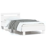 VidaXL Bedframe met hoofdbord Wit 90x200 cm - 34% Korting