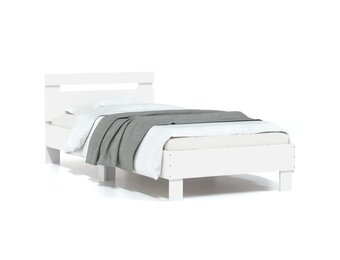 VidaXL Bedframe met hoofdbord Wit 90x200 cm - 34% Korting