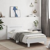 VidaXL Bedframe met hoofdbord Wit 90x200 cm - 34% Korting