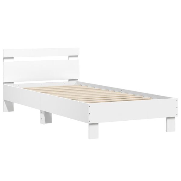 VidaXL Bedframe met hoofdbord Wit 90x200 cm - 34% Korting