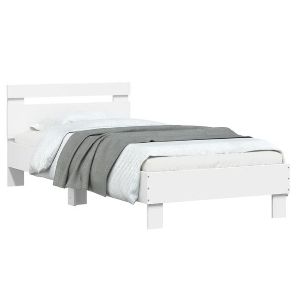 VidaXL Bedframe met hoofdbord Wit 90x200 cm - 34% Korting