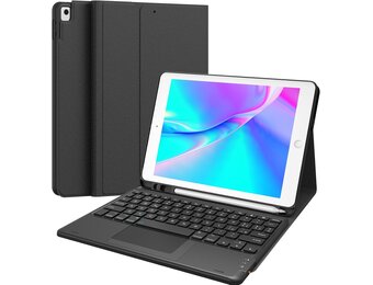 iPad Toetsenbord Hoes met Touchpad - Zwart - 33% Korting