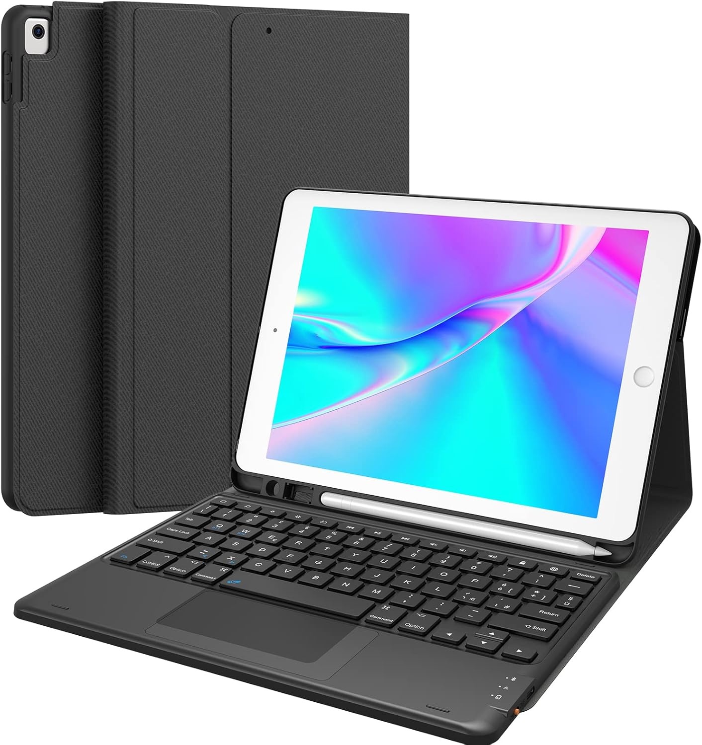 iPad Toetsenbord Hoes met Touchpad - Zwart - 33% Korting