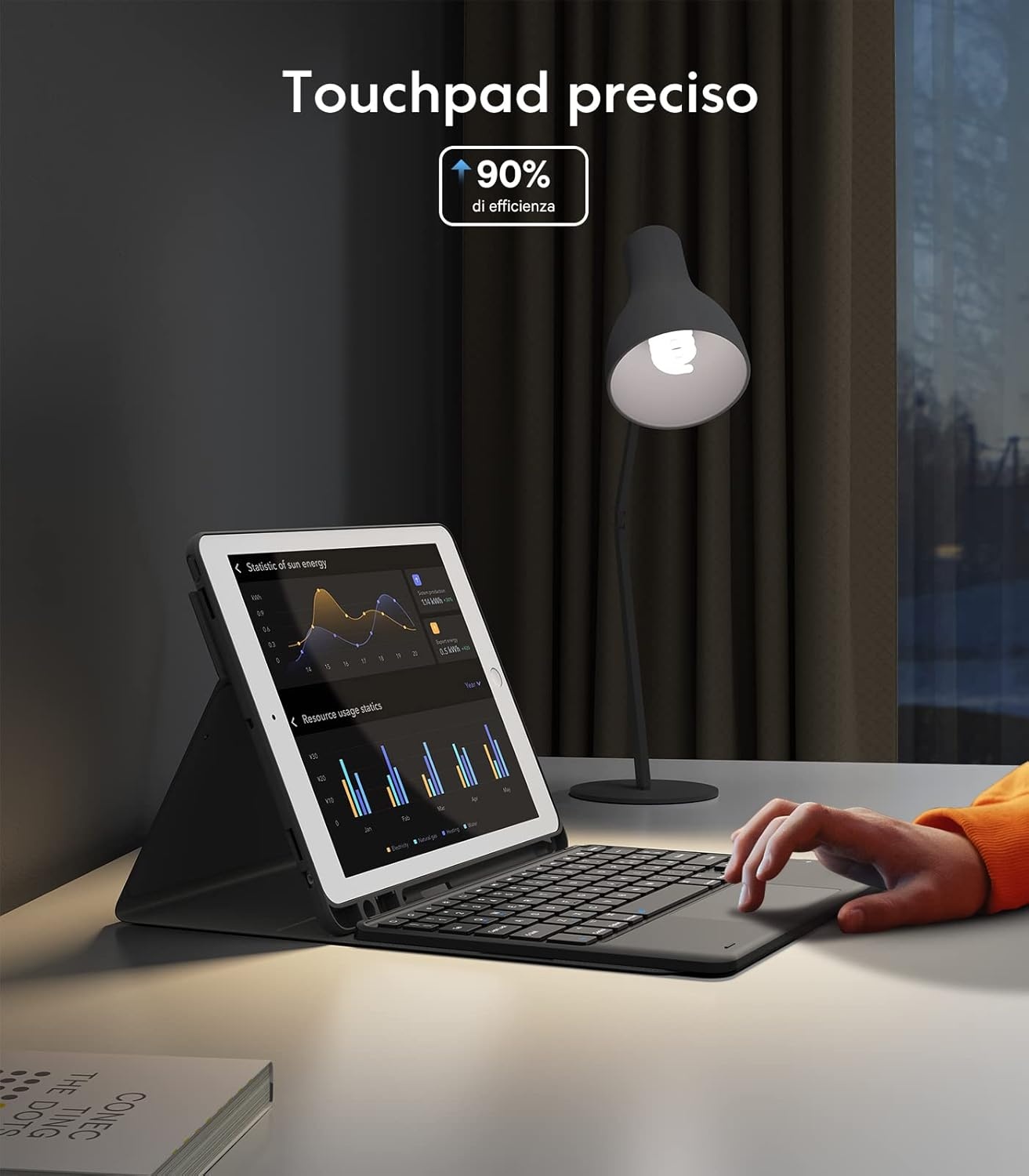 iPad Toetsenbord Hoes met Touchpad - Zwart - 33% Korting