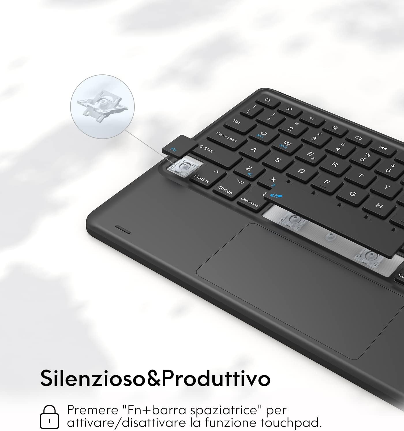 iPad Toetsenbord Hoes met Touchpad - Zwart - 33% Korting