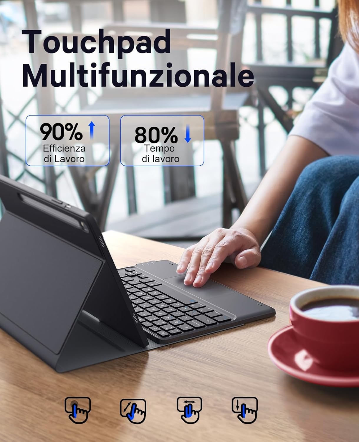 Samsung Tab S9 11" Toetsenbord met Touchpad & 70u Batterij (33% Korting)