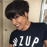 81% Korting: Pixie Cut Pruik van 100% Menselijk Haar - Zwart