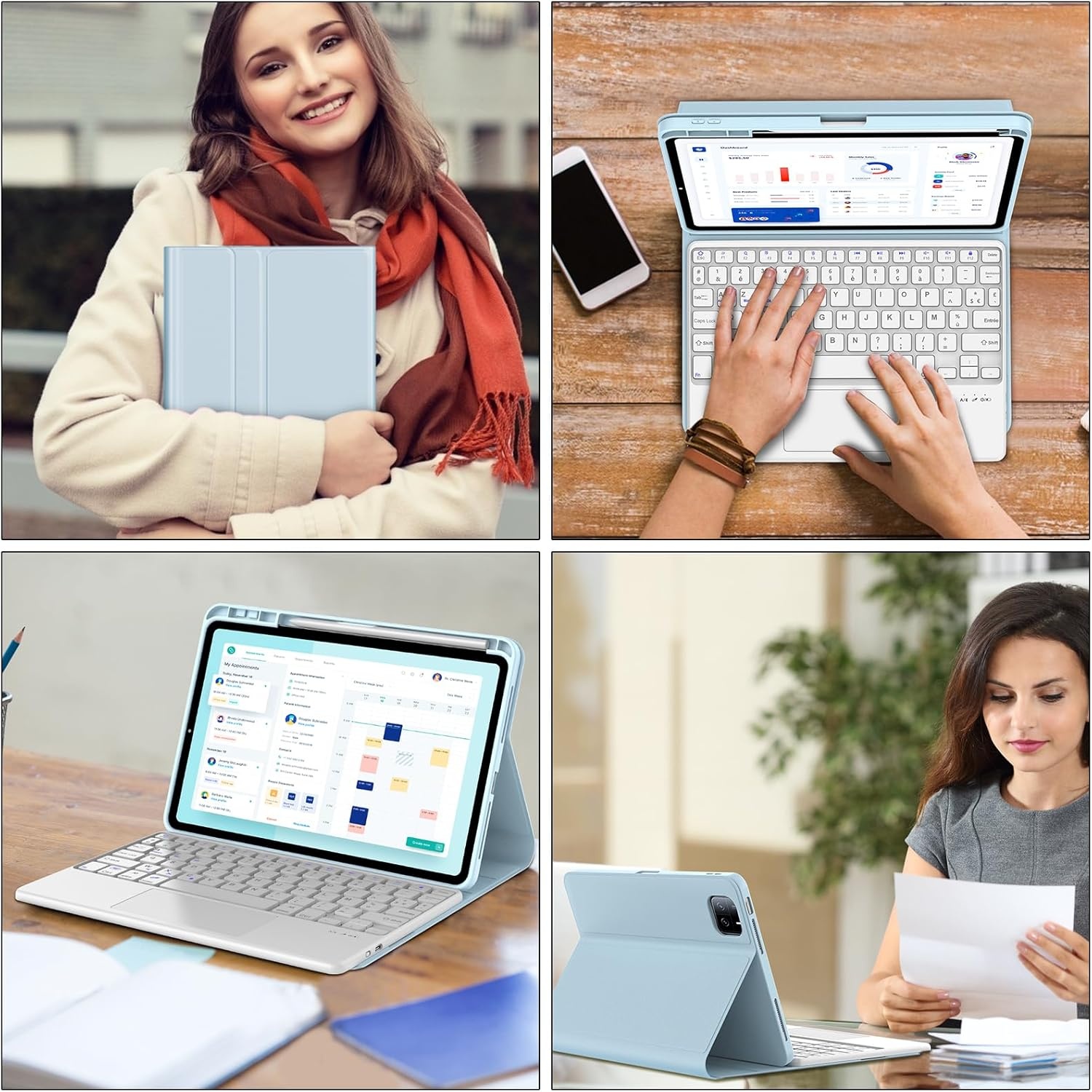 AZERTY Toetsenbordhoes Hemelsblauw voor Xiaomi Pad 6/6 Pro met Trackpad (74% Korting)