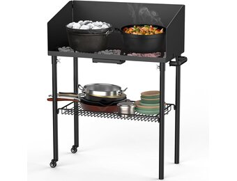 Outdoor Kooktafel met Windscherm & 2 Dutch Oven Plekken | 30% Korting