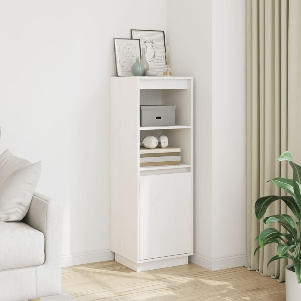 Hoge Kast Grenenhout Wit - 34% Korting