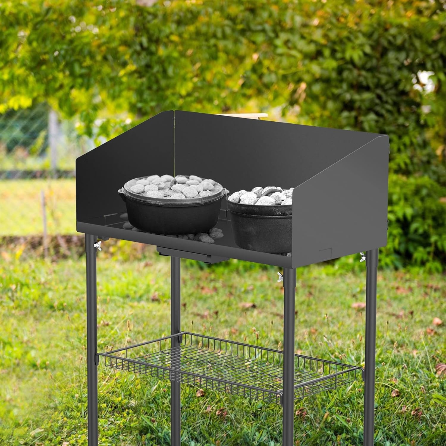 Outdoor Kooktafel met Windscherm & 2 Dutch Oven Plekken | 30% Korting