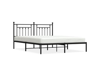 Metalen Bedframe met Hoofdbord - Zwart 180x200 cm (35% Korting)