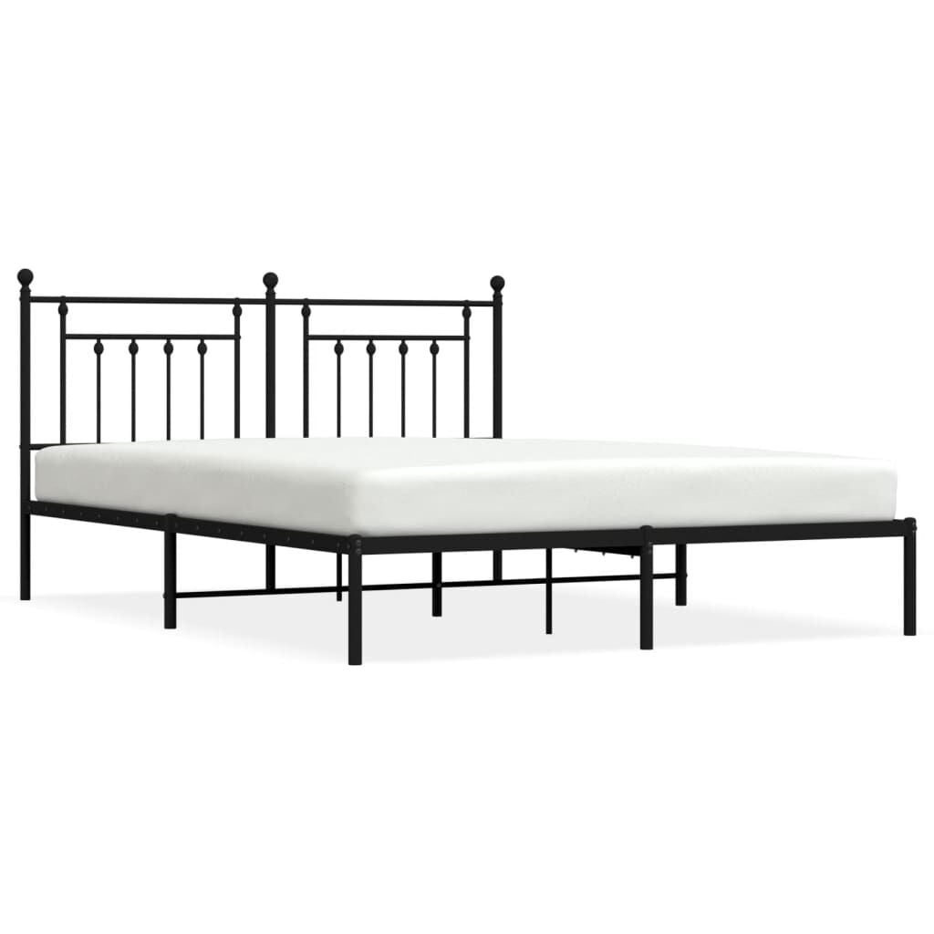 Metalen Bedframe met Hoofdbord - Zwart 180x200 cm (35% Korting)