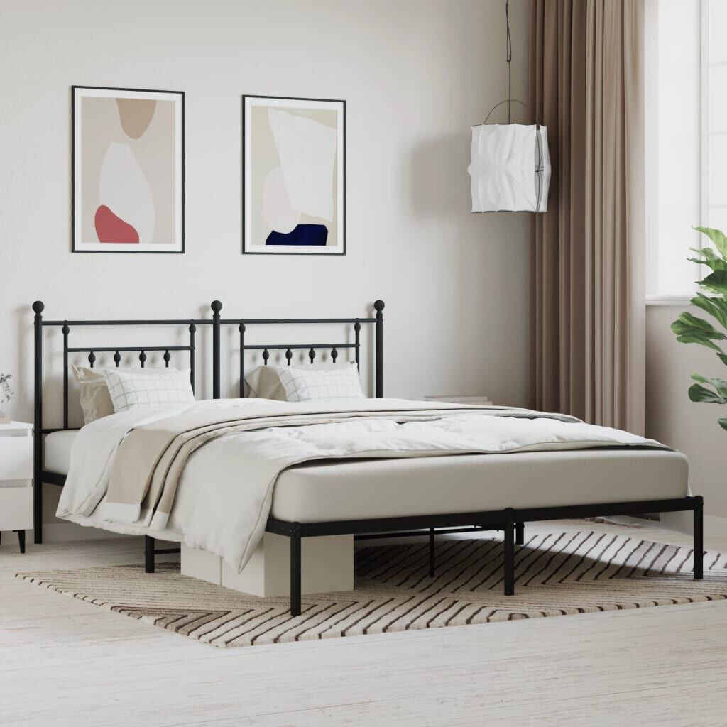 Metalen Bedframe met Hoofdbord - Zwart 180x200 cm (35% Korting)