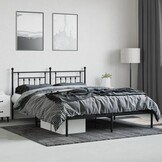 Metalen Bedframe met Hoofdbord - Zwart 180x200 cm (35% Korting)
