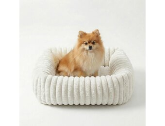 Zacht Hondenkussen L 92x69x20cm Wit - Pluche & Gesneden Schuim Vulling - 29% Korting