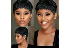 Pruik Pixie Cut Zwart | 100% Menselijk Haar | 33% Korting