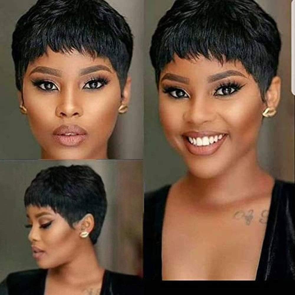Pruik Pixie Cut Zwart | 100% Menselijk Haar | 33% Korting