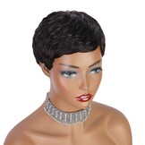 Pruik Pixie Cut Zwart | 100% Menselijk Haar | 33% Korting