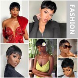Pruik Pixie Cut Zwart | 100% Menselijk Haar | 33% Korting