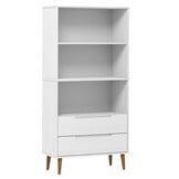 Boekenkast MOLDE Massief Grenenhout Wit - 59% Korting