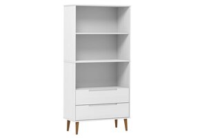Boekenkast MOLDE Massief Grenenhout Wit - 59% Korting