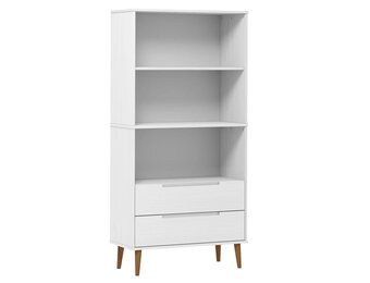 Boekenkast MOLDE Massief Grenenhout Wit - 59% Korting