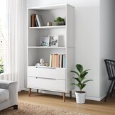 Boekenkast MOLDE Massief Grenenhout Wit - 59% Korting