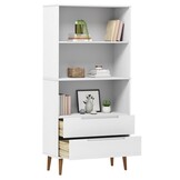 Boekenkast MOLDE Massief Grenenhout Wit - 59% Korting