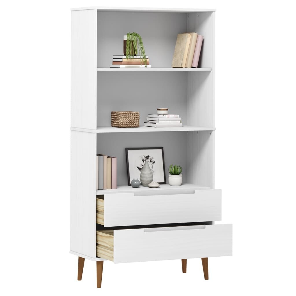 Boekenkast MOLDE Massief Grenenhout Wit - 59% Korting