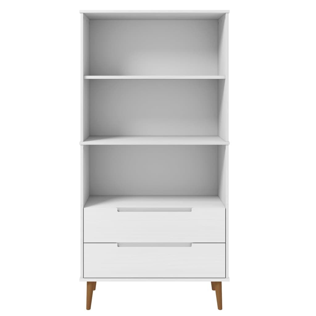Boekenkast MOLDE Massief Grenenhout Wit - 59% Korting