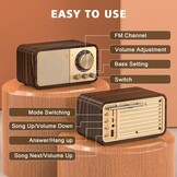 Retro Radio Houtkleurig - Multifunctioneel & Bluetooth (28% Korting)