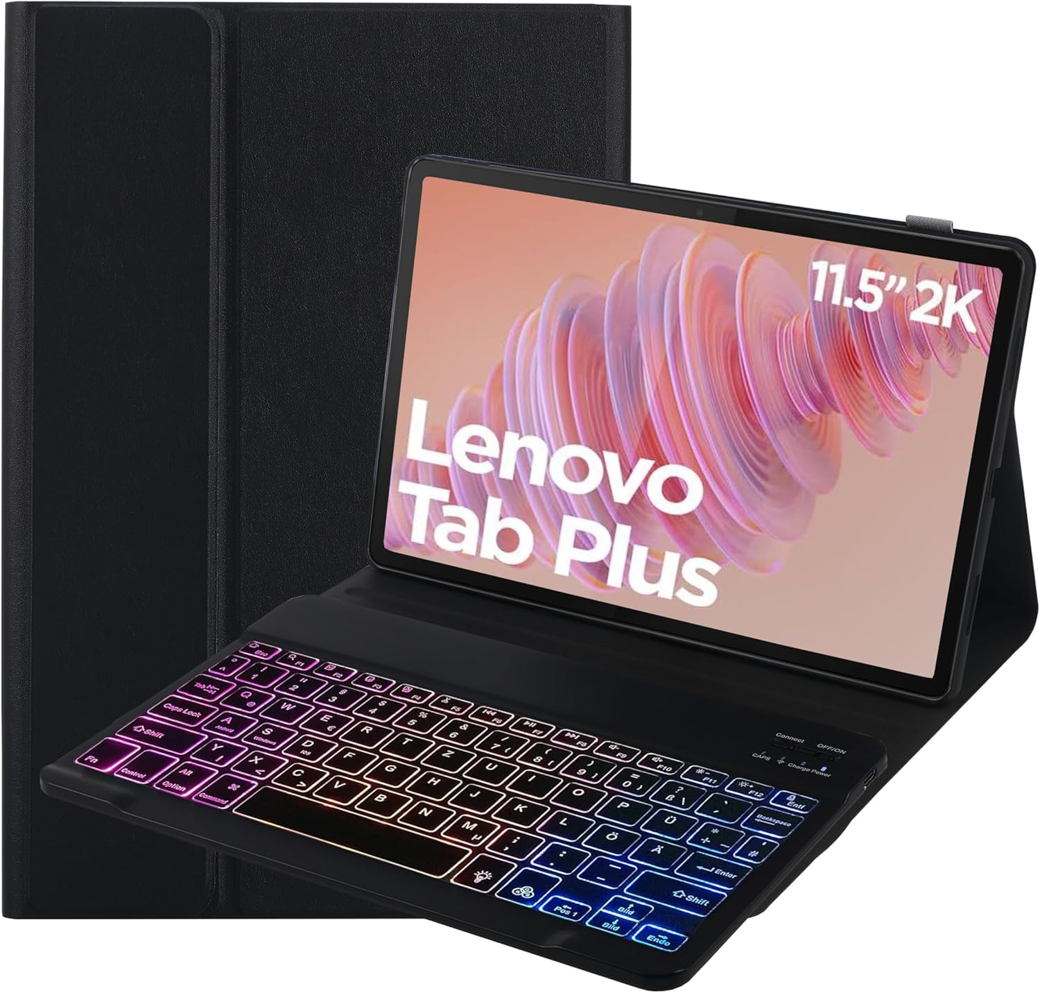 Tablet Toetsenbord Hoes - Lenovo Tab Plus TB351FU (11,5") - QWERTZ - 7 Kleuren Verlichting - 29% Korting