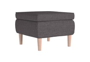 vidaXL Donkergrijze Stoffen Kruk met Houten Poten - 29% Korting