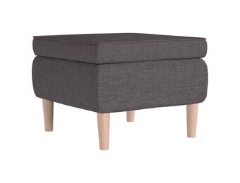 vidaXL Donkergrijze Stoffen Kruk met Houten Poten - 29% Korting