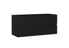 Zwarte Wastafelkast 100 cm - Bewerkte Hout - 53% Korting