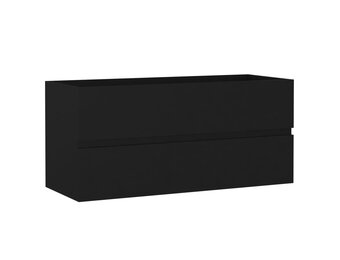 Zwarte Wastafelkast 100 cm - Bewerkte Hout - 53% Korting
