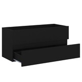 Zwarte Wastafelkast 100 cm - Bewerkte Hout - 53% Korting