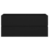 Zwarte Wastafelkast 100 cm - Bewerkte Hout - 53% Korting