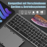 Opvouwbaar QWERTZ Toetsenbord - Ultra-Dun Draadloos Bluetooth 5.1 met Numeriek Toetsenblok