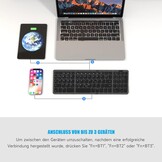 Opvouwbaar QWERTZ Toetsenbord - Ultra-Dun Draadloos Bluetooth 5.1 met Numeriek Toetsenblok