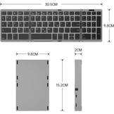 Opvouwbaar QWERTZ Toetsenbord - Ultra-Dun Draadloos Bluetooth 5.1 met Numeriek Toetsenblok