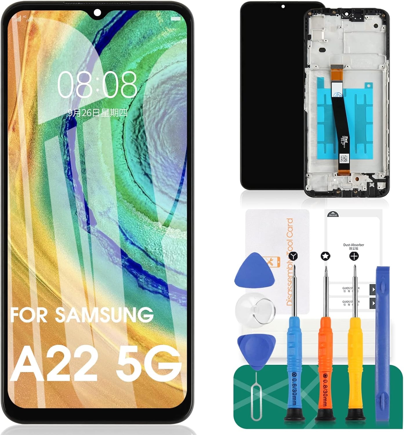 Schermvervanging Samsung A22 5G Zwart (28% Korting)